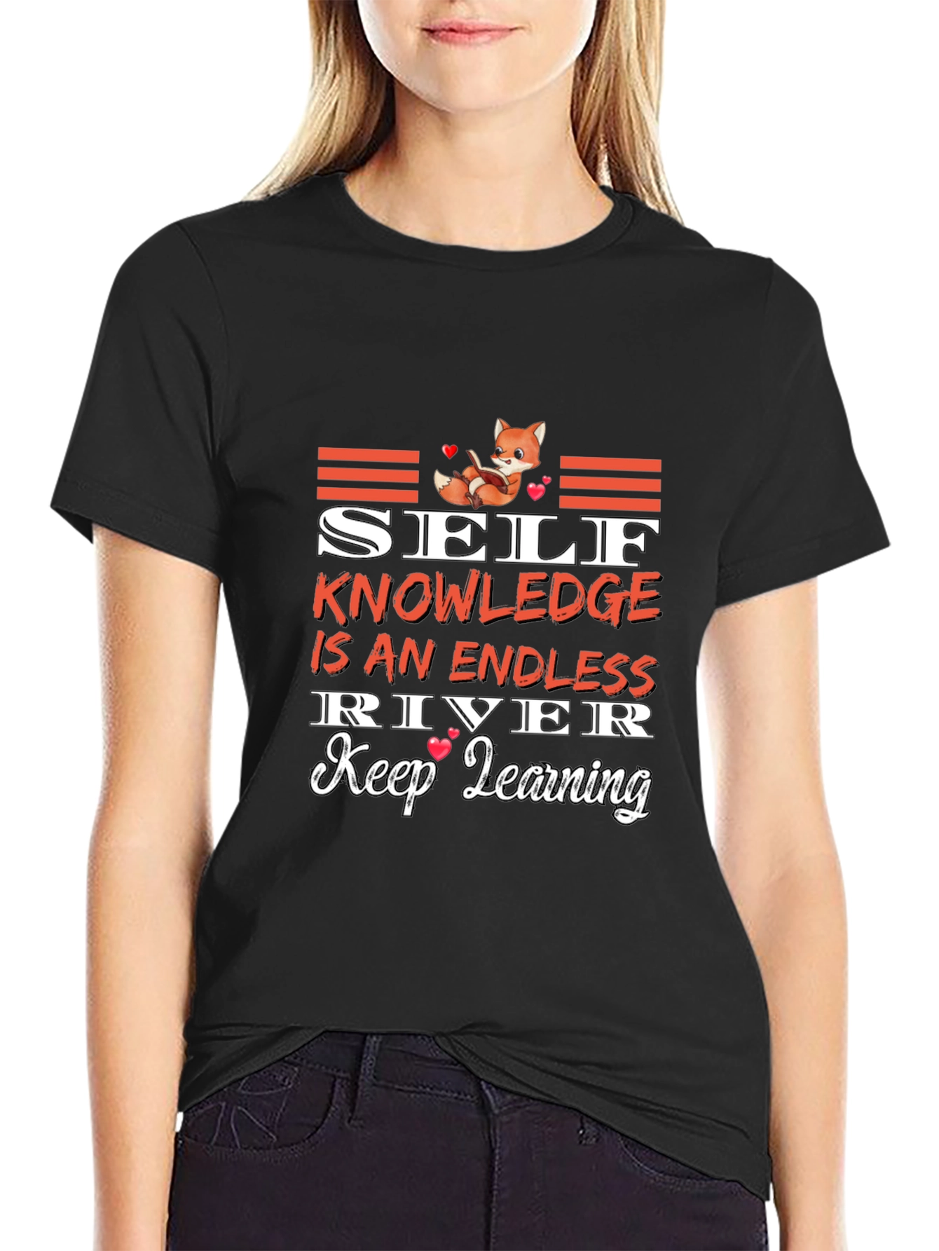 Self Knowledge Endless River Black Graphic Tee