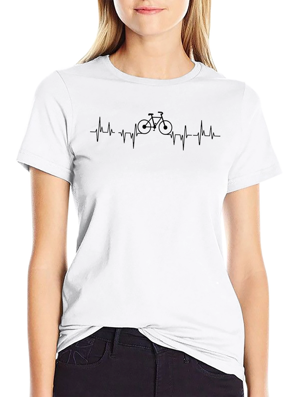 Heartbeat Bicycle Black T-Shirt