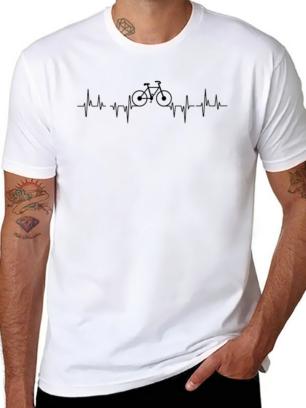 Heartbeat Bicycle Black T-Shirt