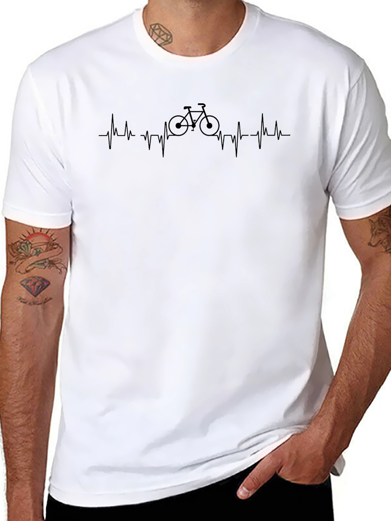 Heartbeat Bicycle Black T-Shirt