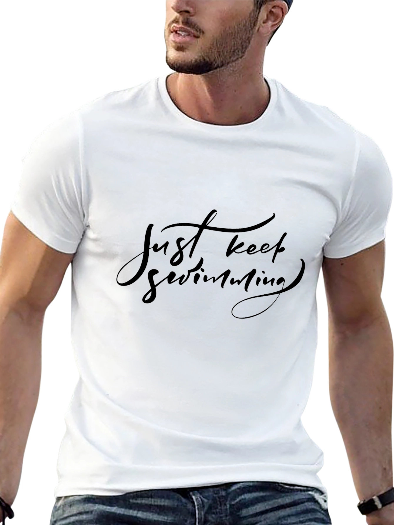 Just Keep Swimming Black T-Shirt