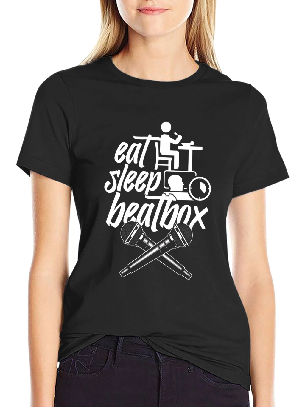 Eat Sleep Beatbox Black Graphic Tee