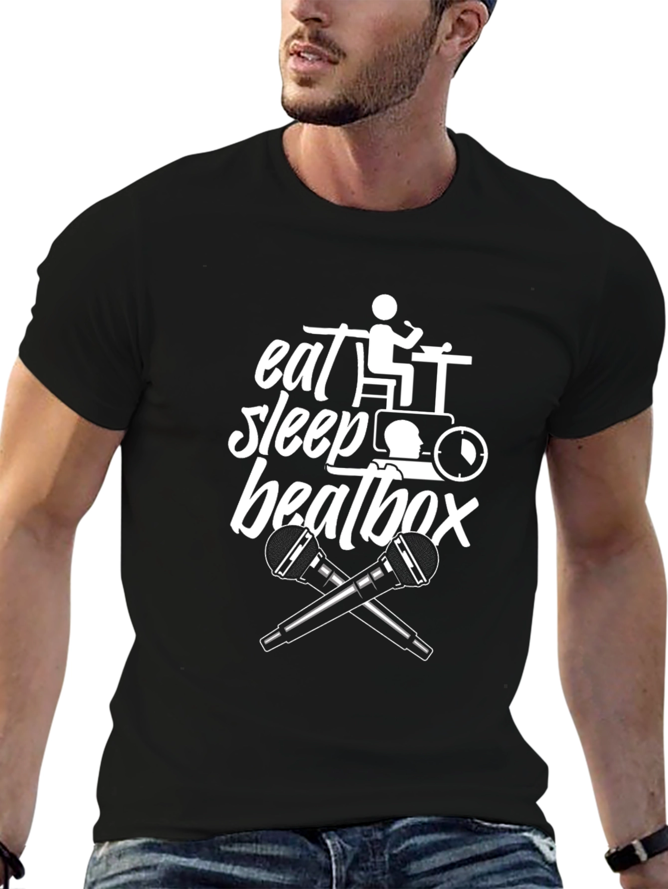 Eat Sleep Beatbox Black Graphic Tee
