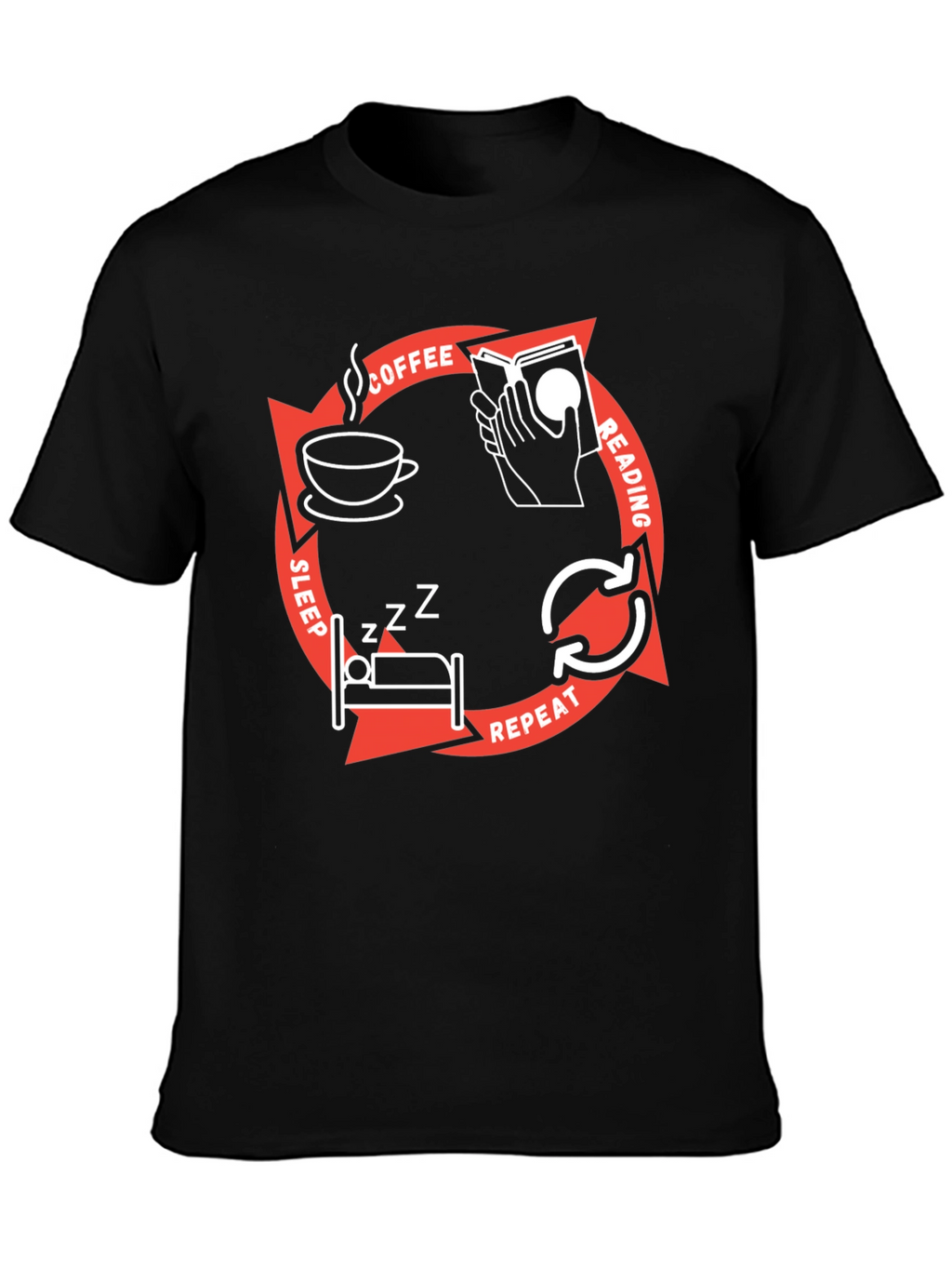 Coffee Reading Sleep Repeat T-Shirt