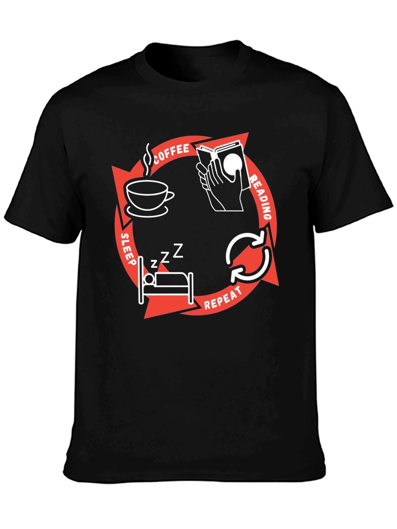 Coffee Reading Sleep Repeat T-Shirt