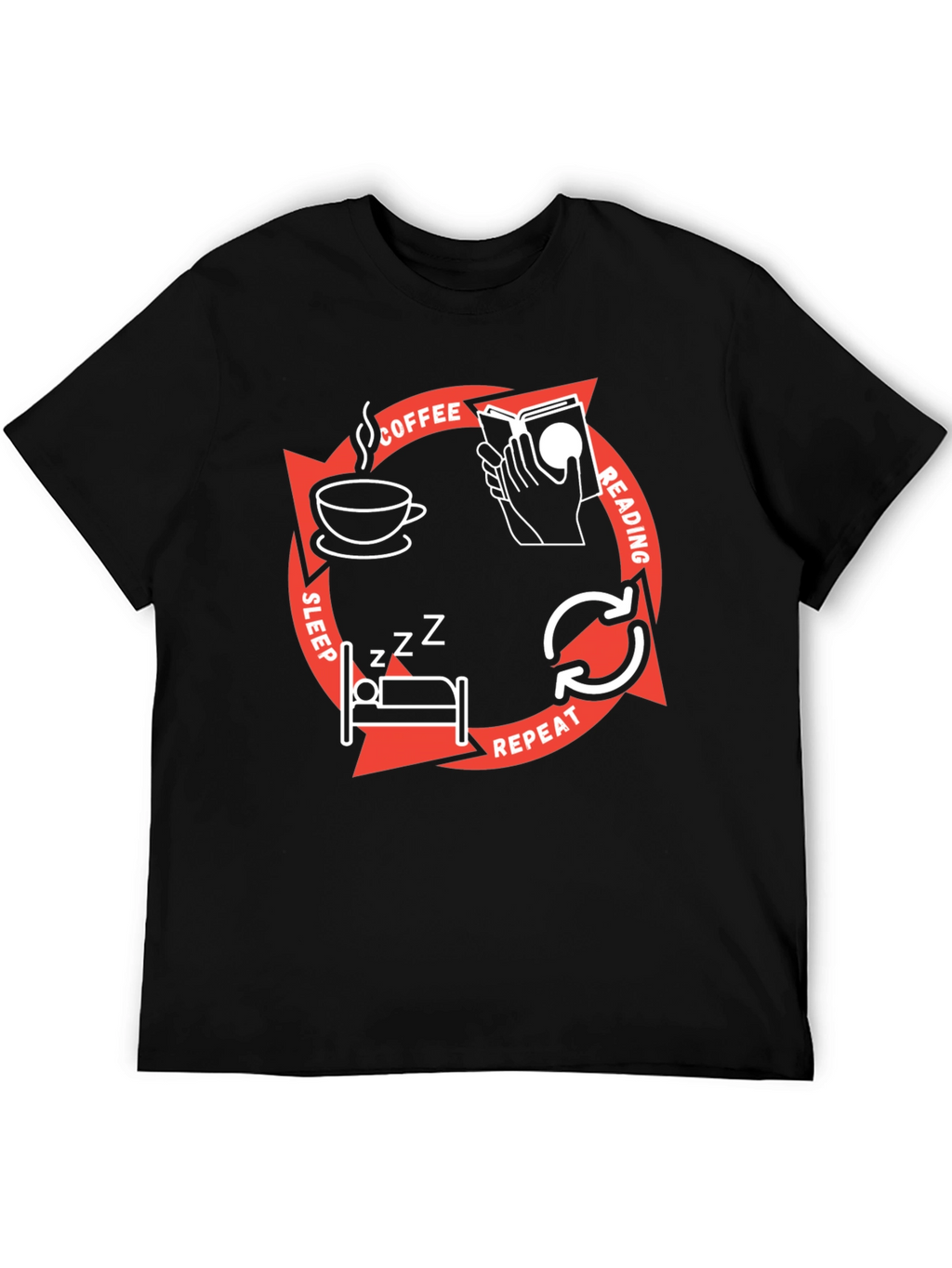 Coffee Reading Sleep Repeat T-Shirt