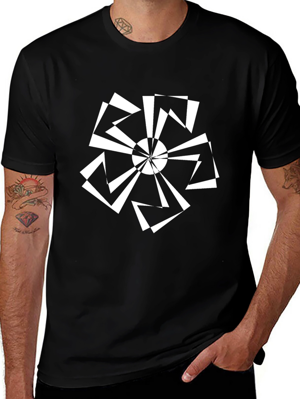 Geometric Black T-Shirt