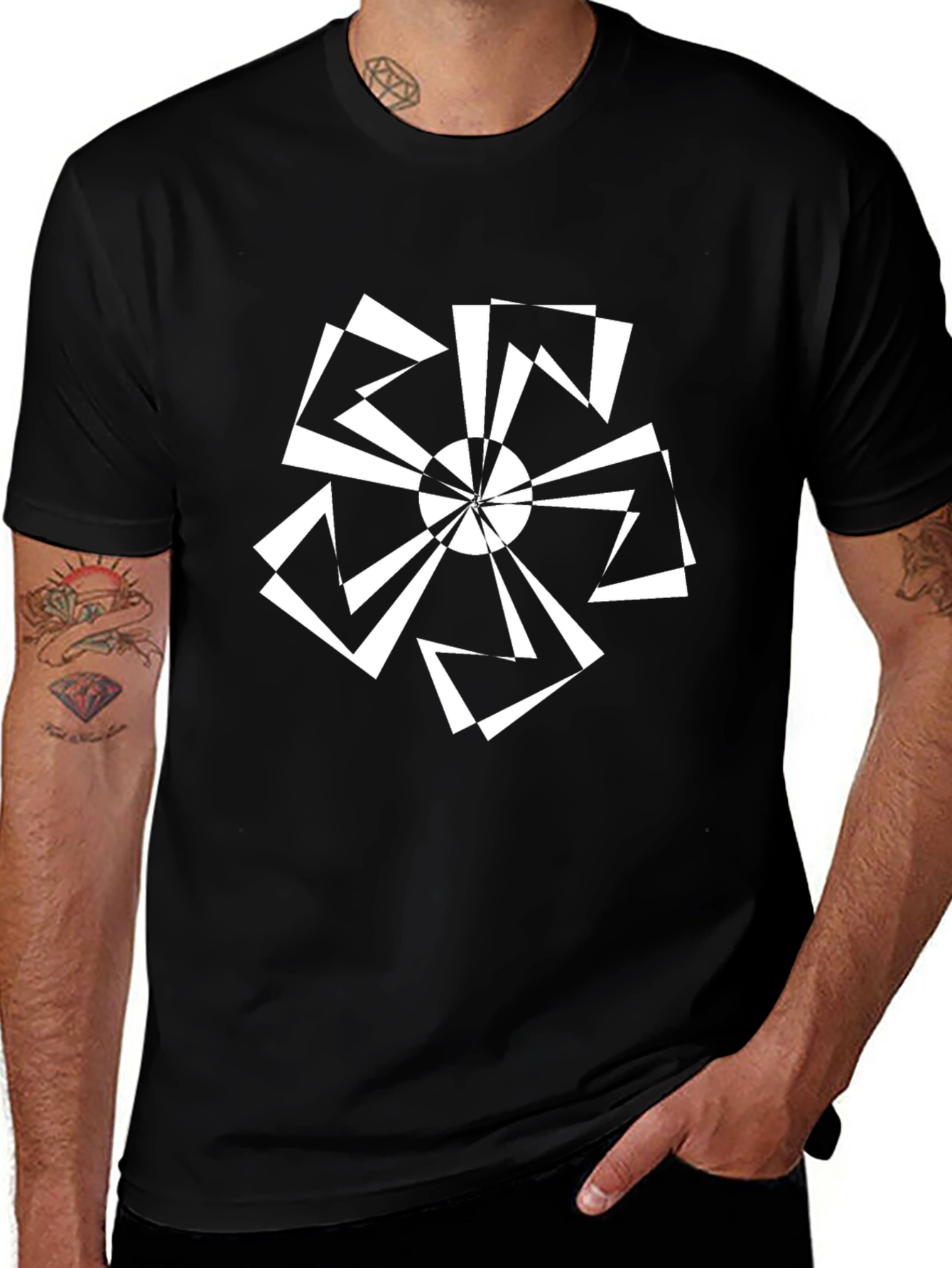 Geometric Black T-Shirt