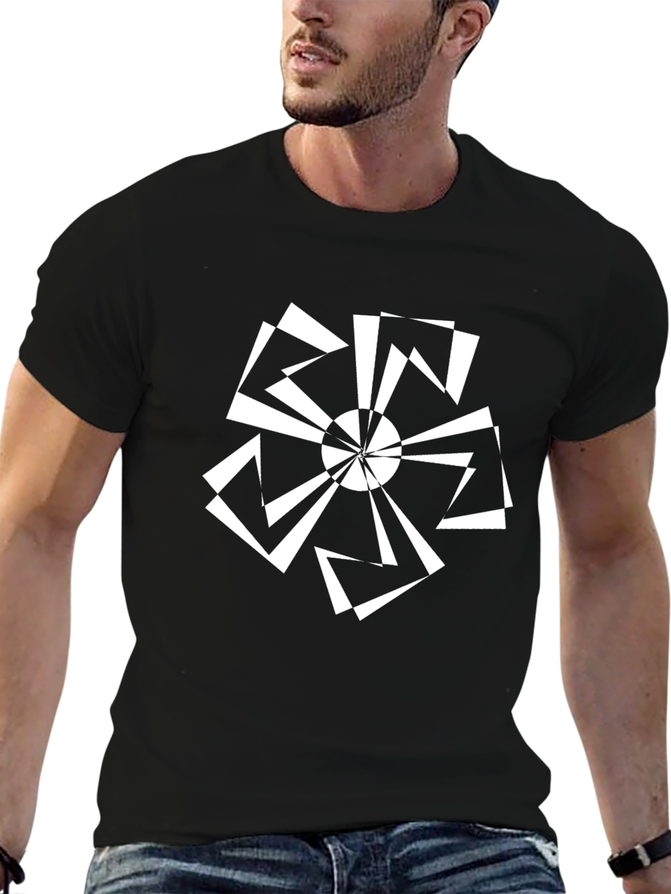 Geometric Black T-Shirt