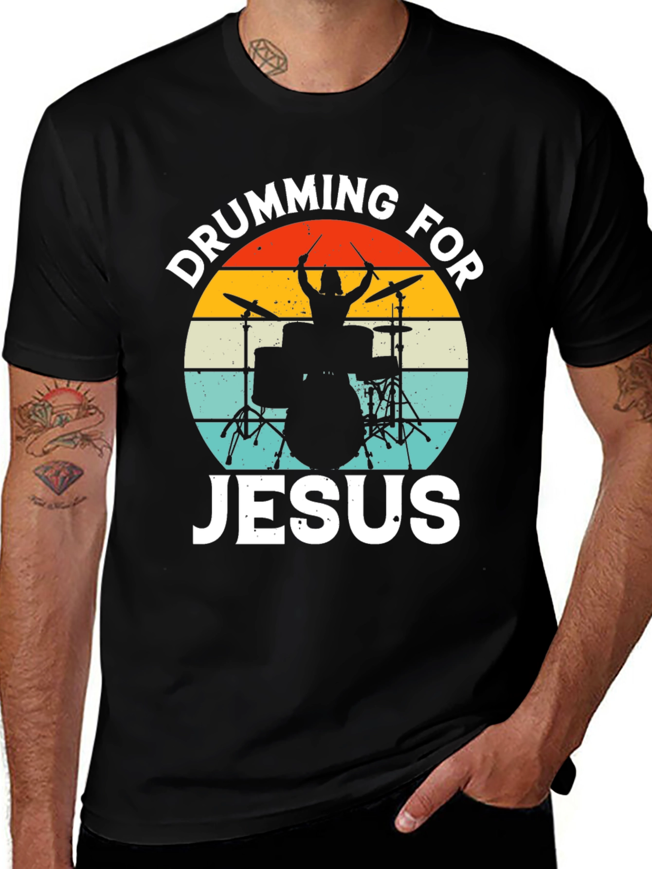 Drumming For Jesus T-Shirt - Christian Musician Tee