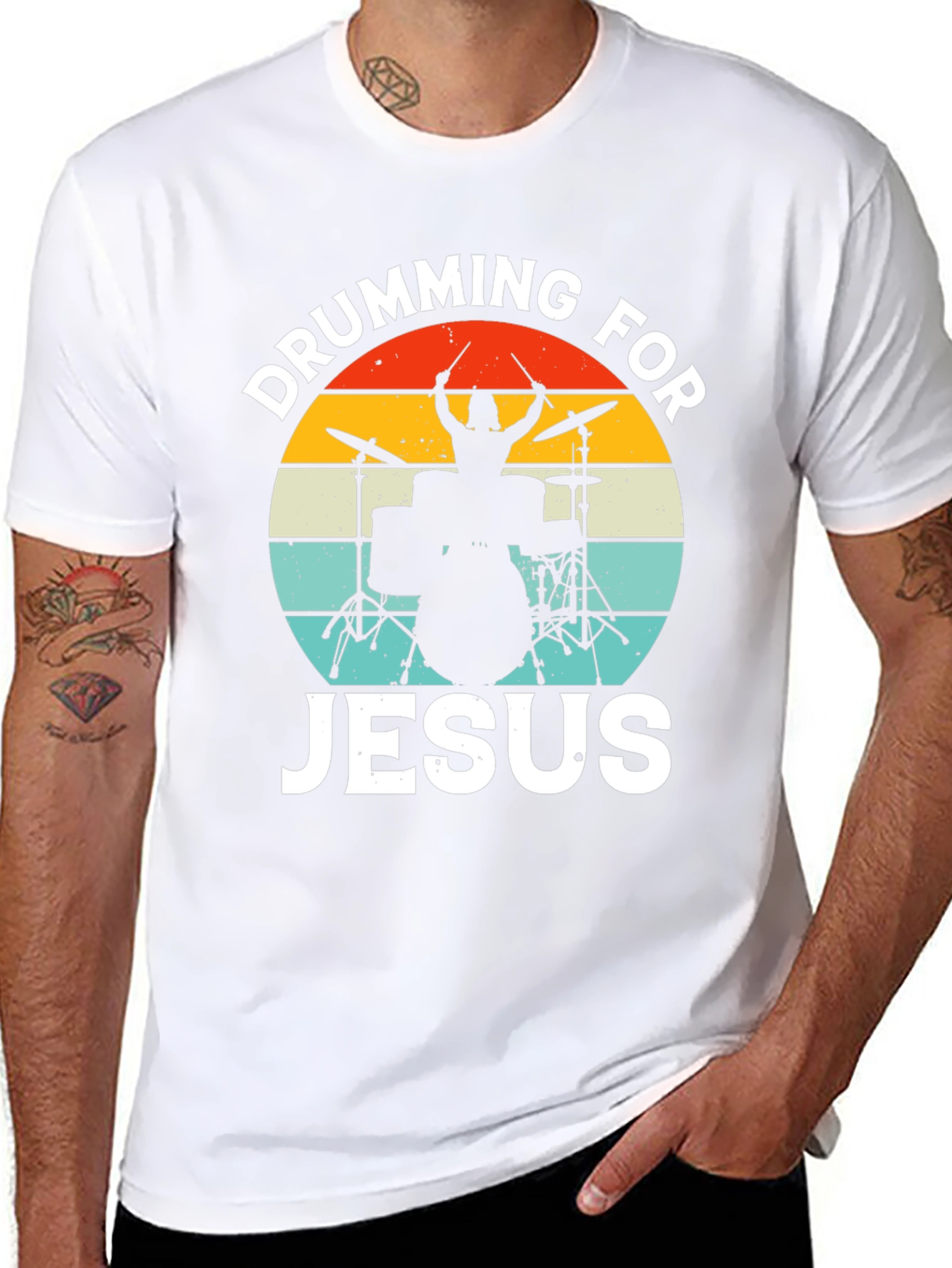 Drumming For Jesus T-Shirt - Christian Musician Tee