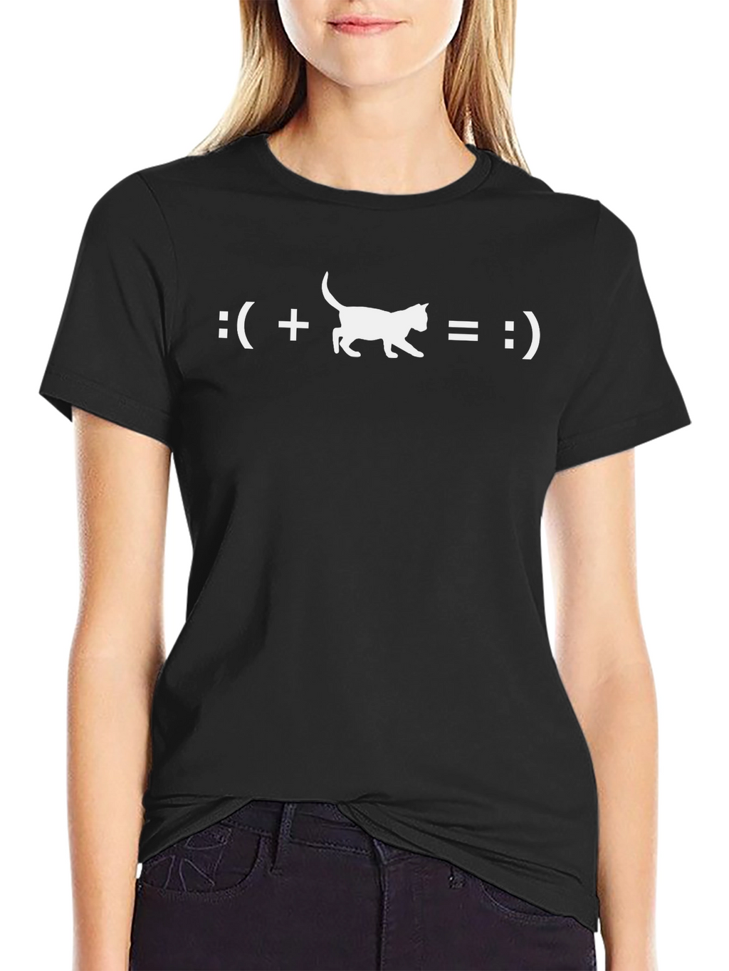 Cat Emoticon T-Shirt - Funny Graphic Tee