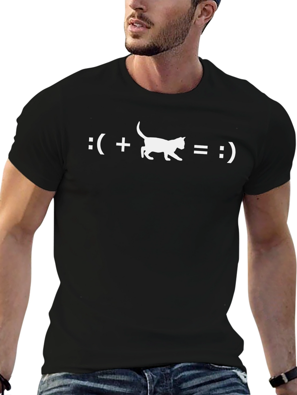 Cat Emoticon T-Shirt - Funny Graphic Tee