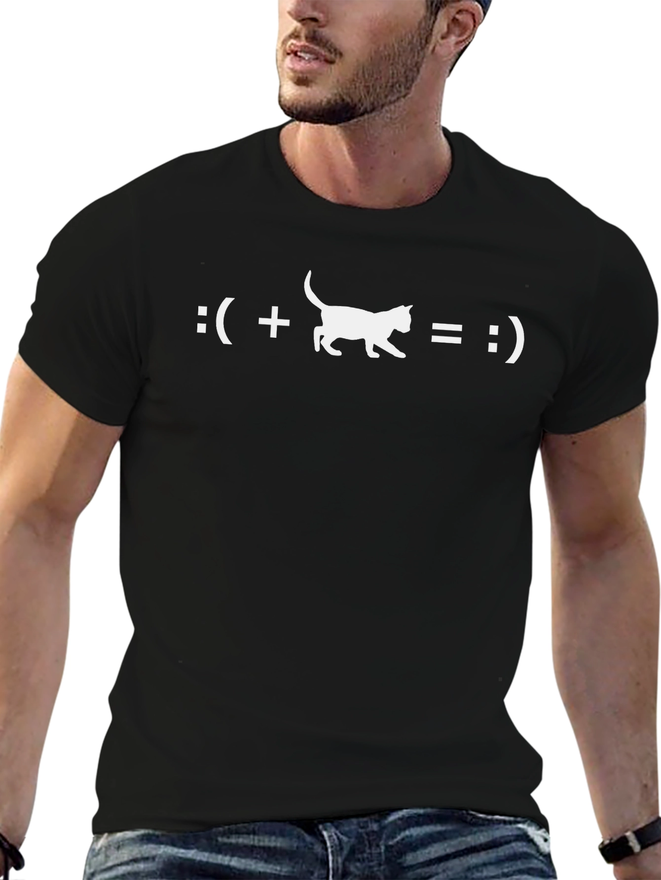 Cat Emoticon T-Shirt - Funny Graphic Tee