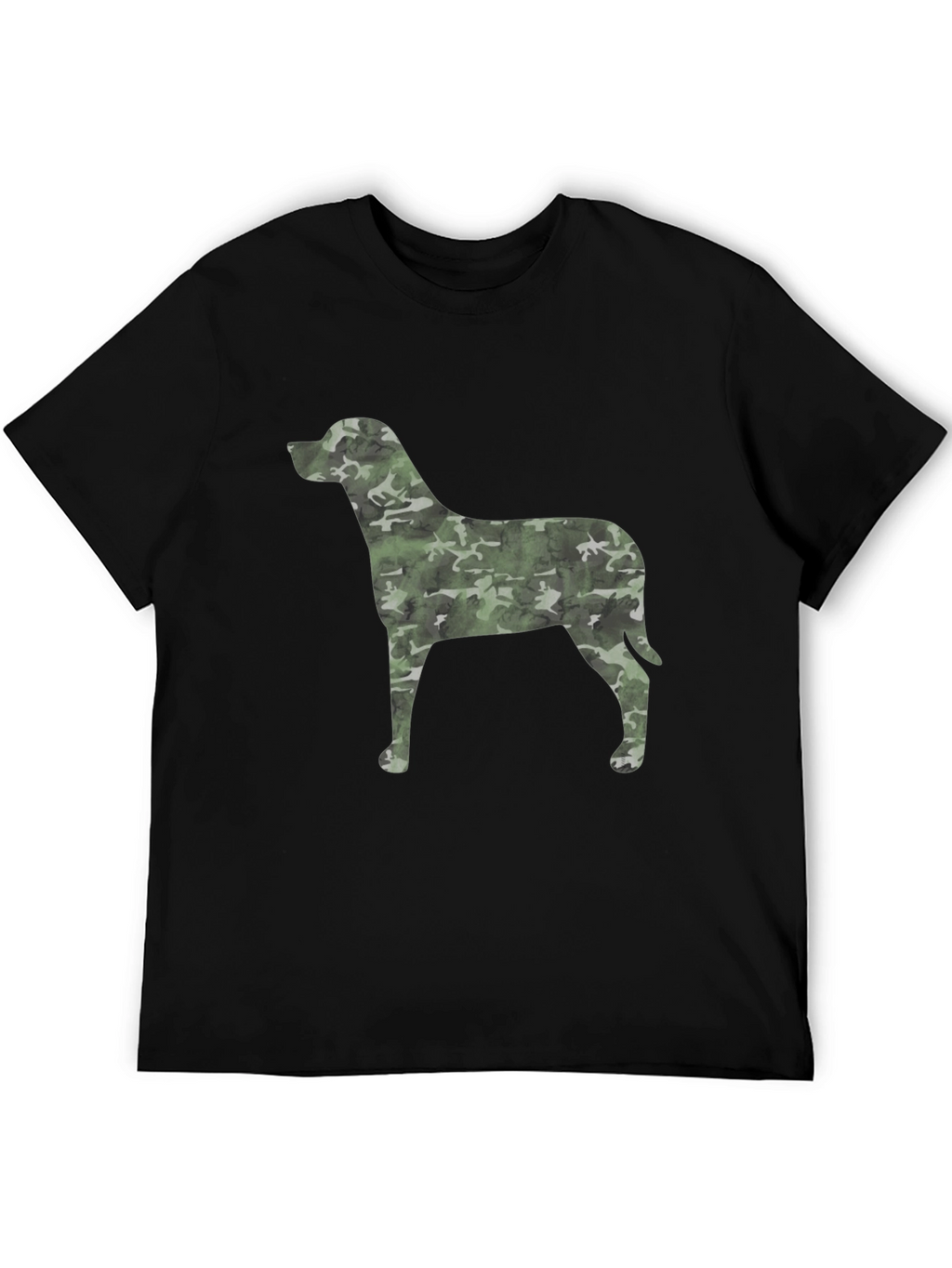 Camo Dog Graphic Black T-Shirt