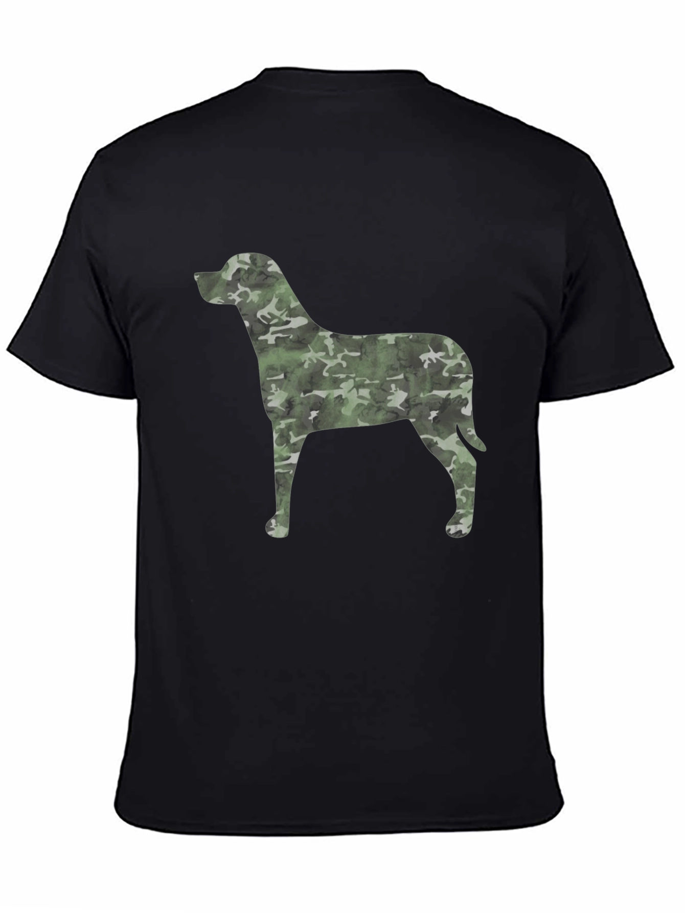 Camo Dog Graphic Black T-Shirt