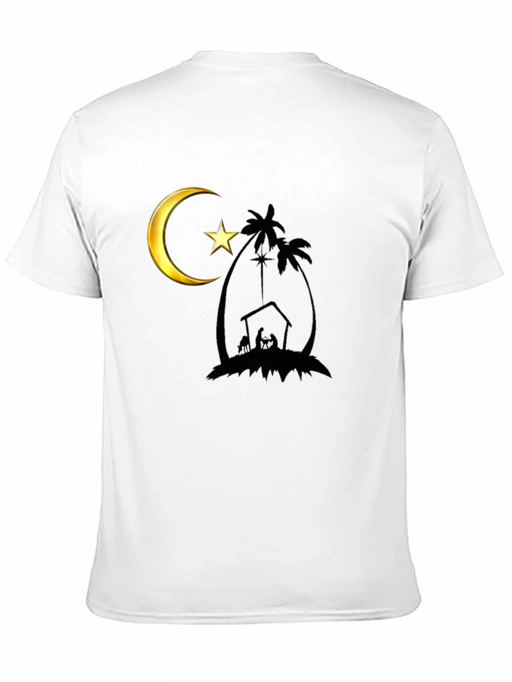 Crescent Moon Nativity Black T-Shirt