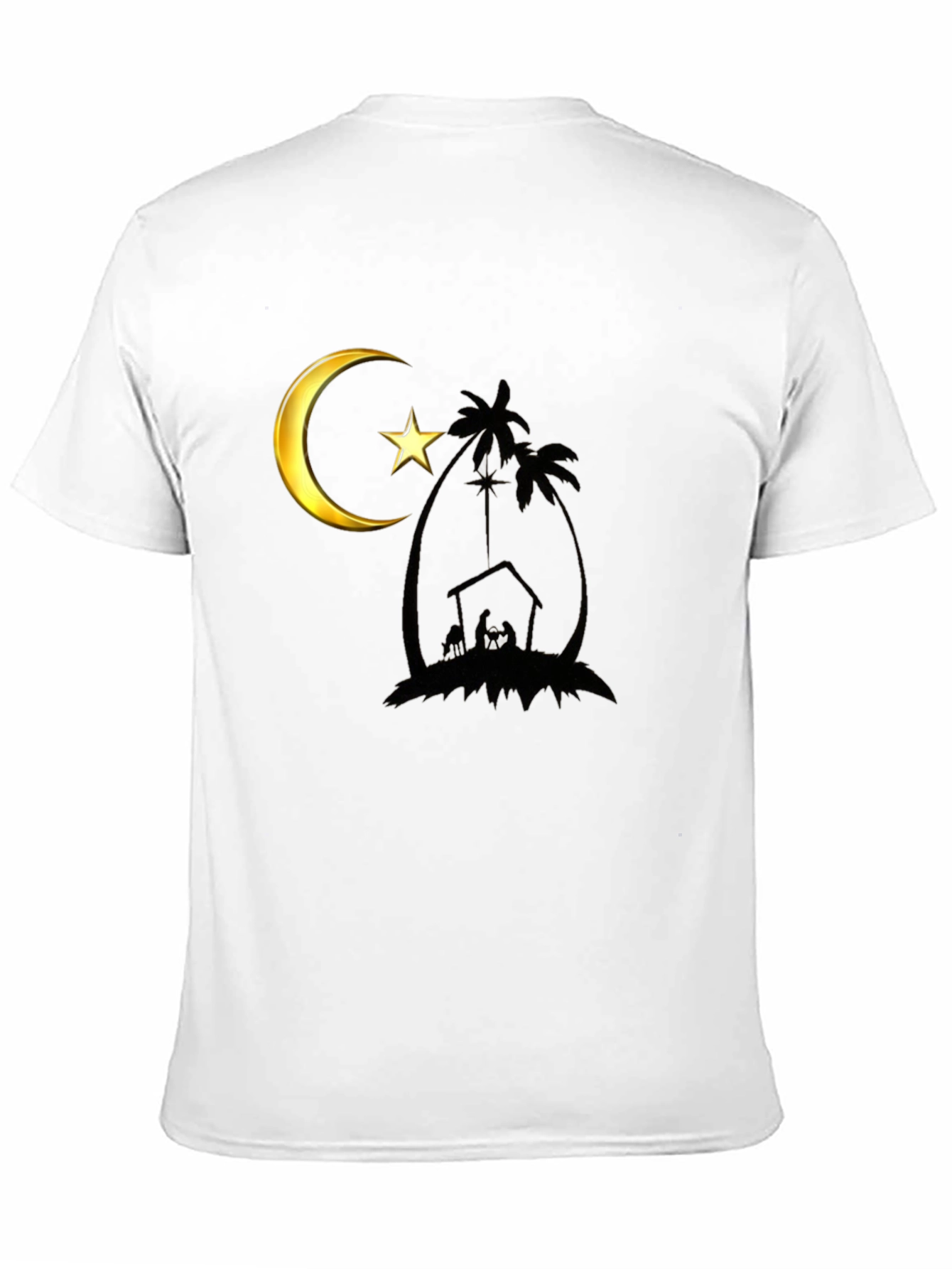 Crescent Moon Nativity Black T-Shirt