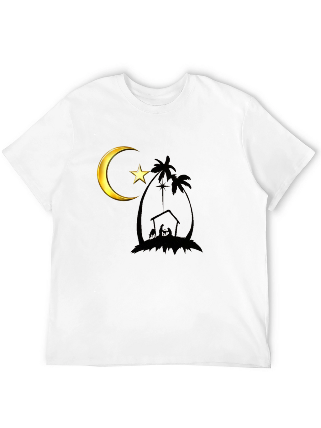 Crescent Moon Nativity Black T-Shirt