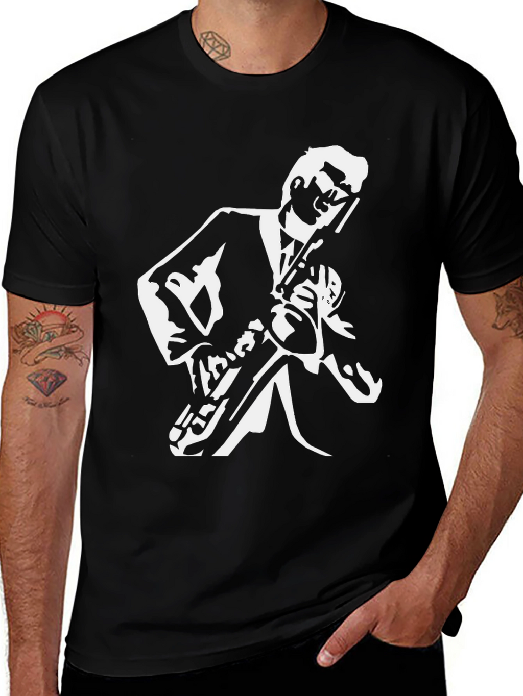 Cool Jazz Saxophone T-Shirt - Black