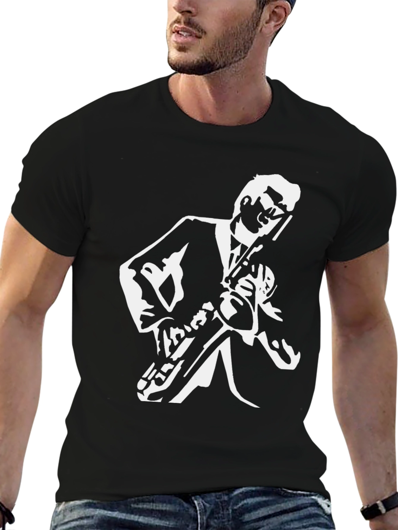 Cool Jazz Saxophone T-Shirt - Black