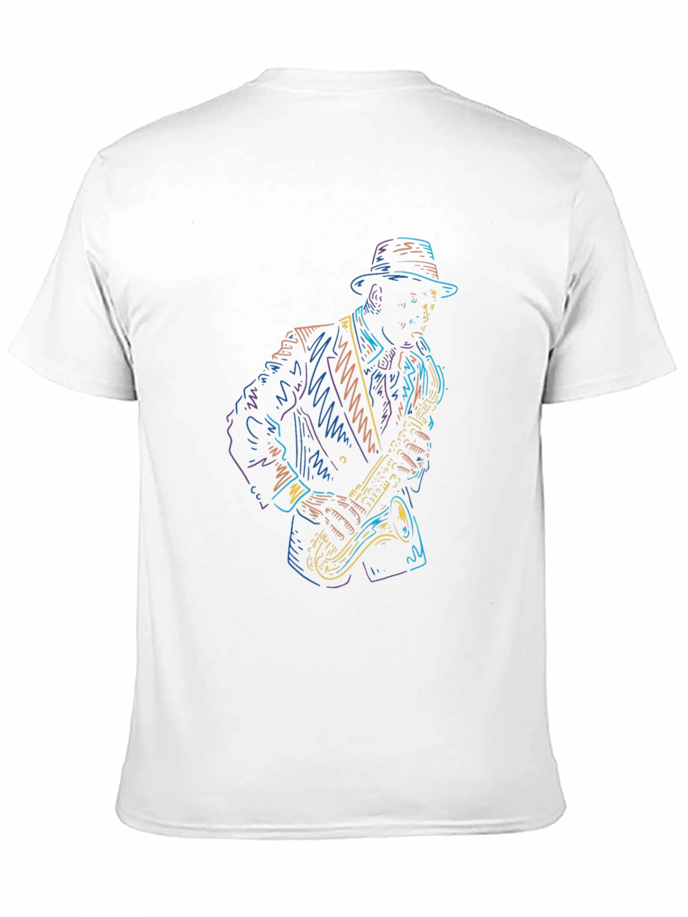 Cool Jazz Player Graphic Tee - Black Cotton T-Shirt