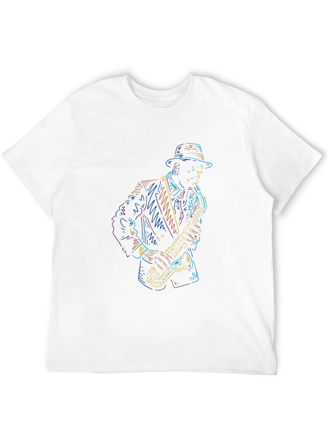 Cool Jazz Player Graphic Tee - Black Cotton T-Shirt