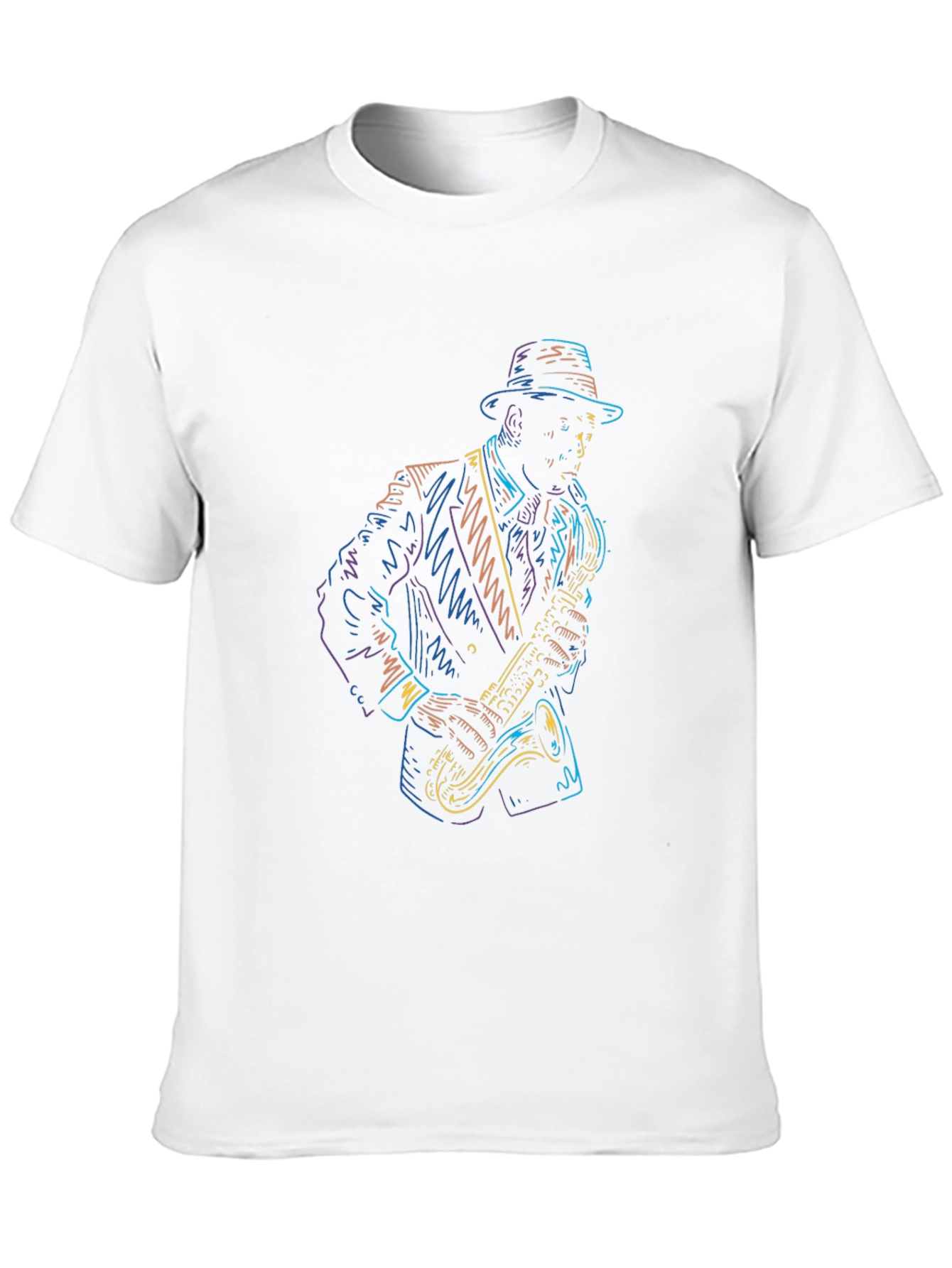 Cool Jazz Player Graphic Tee - Black Cotton T-Shirt