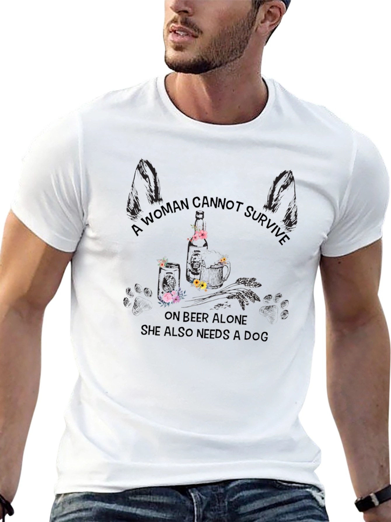 A Woman Needs Beer and a Dog T-Shirt