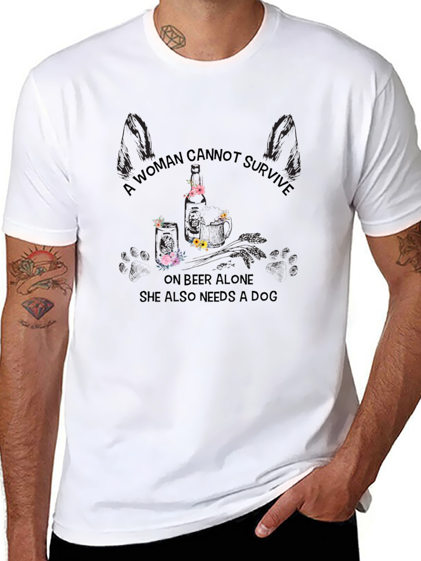 A Woman Needs Beer and a Dog T-Shirt