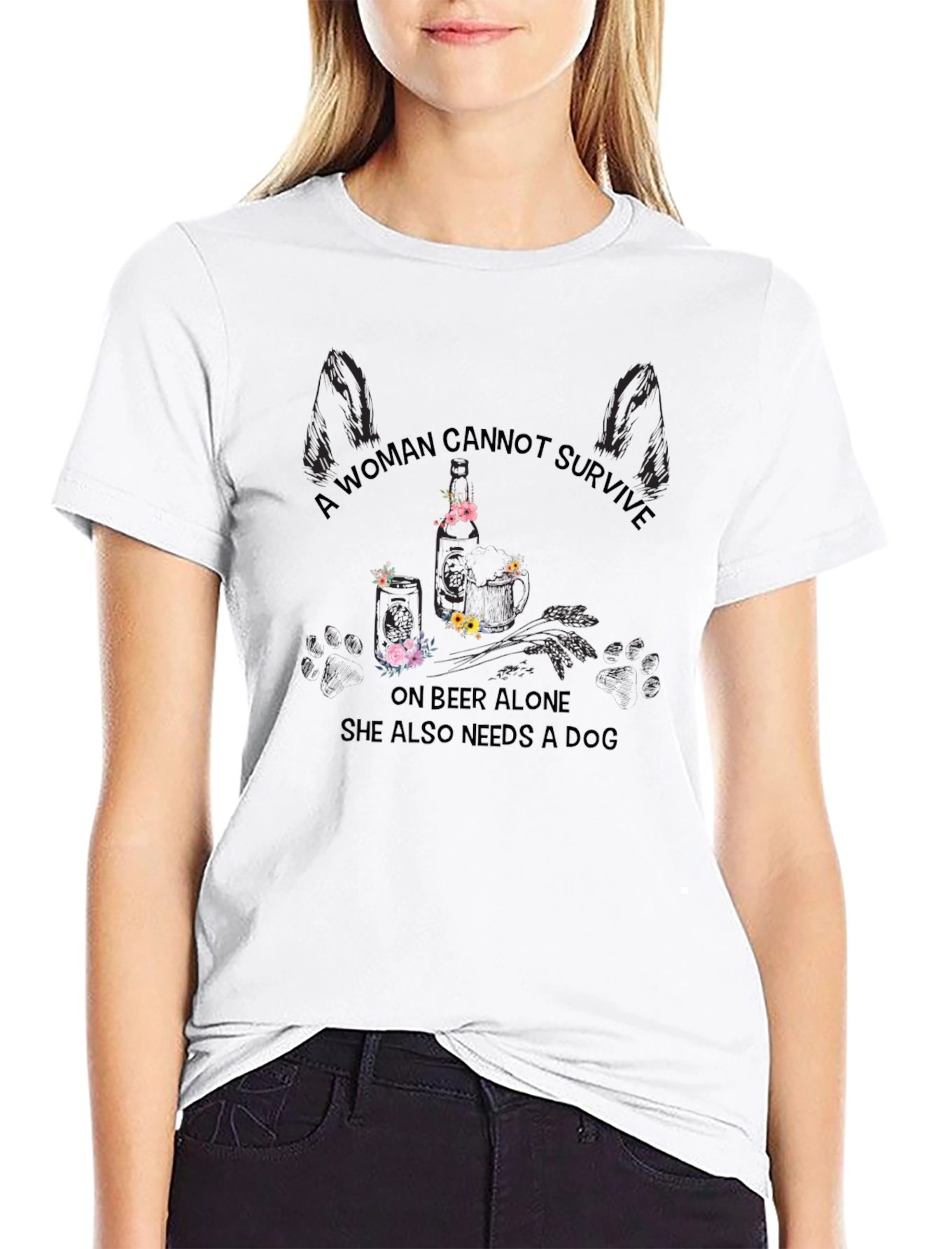 A Woman Needs Beer and a Dog T-Shirt