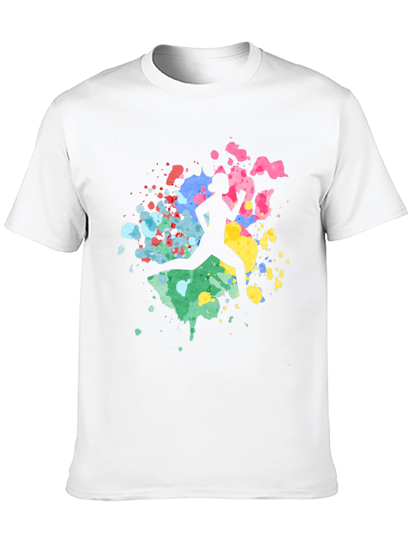 Abstract Runner Graphic Tee - Soft Black Cotton