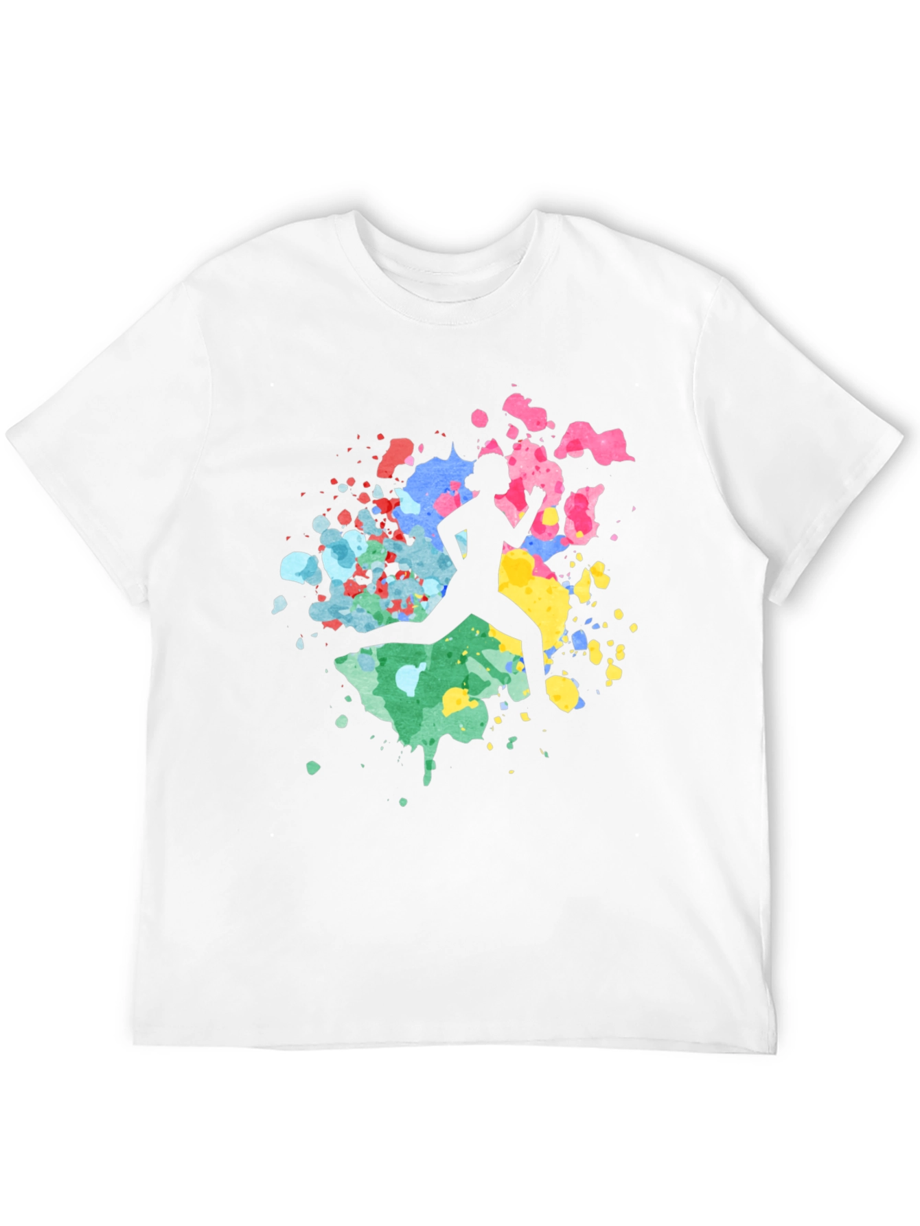 Abstract Runner Graphic Tee - Soft Black Cotton