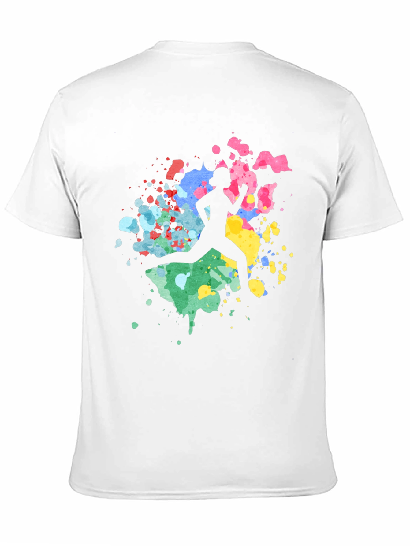 Abstract Runner Graphic Tee - Soft Black Cotton