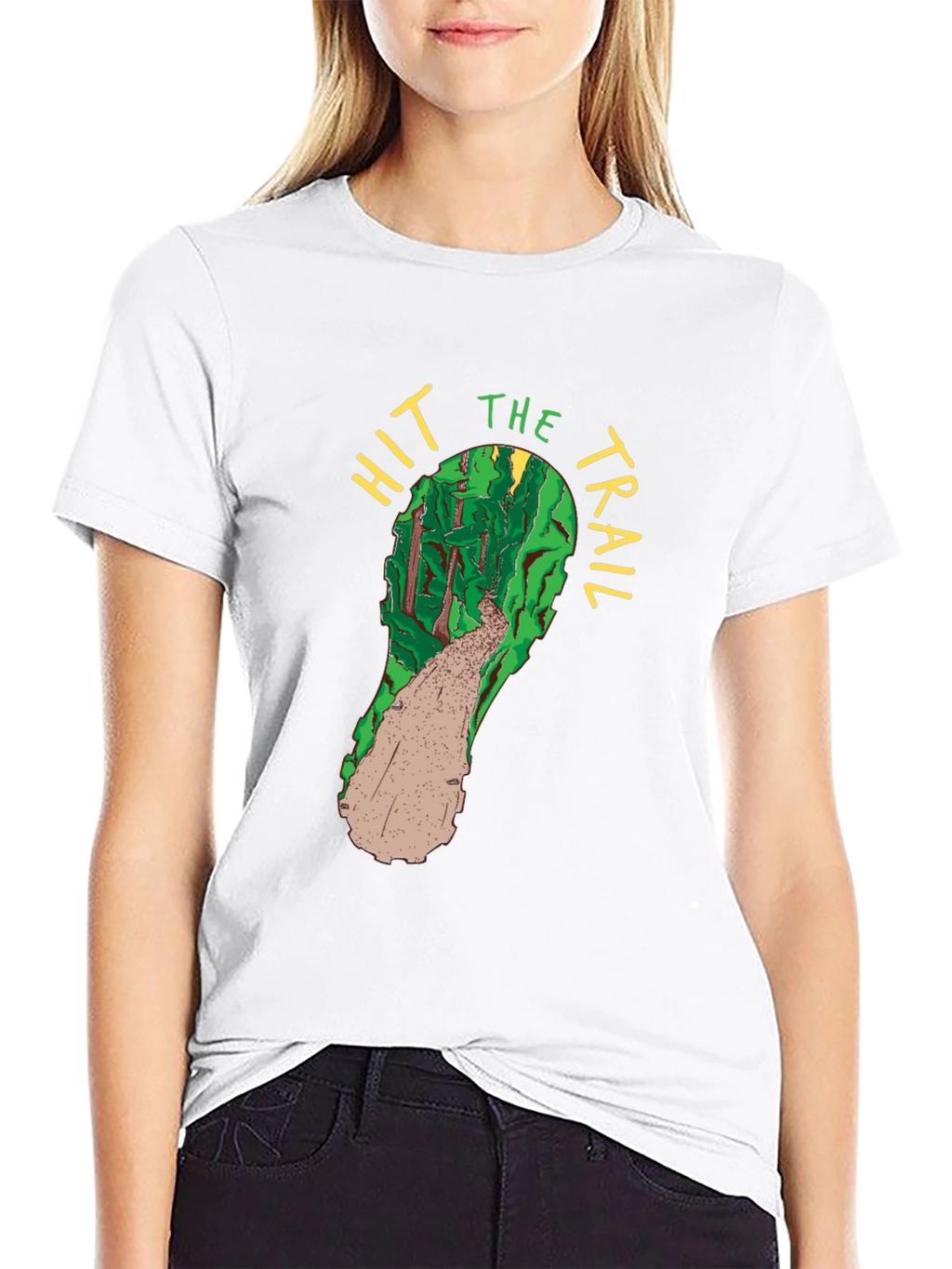 Hit the Trail Black Cotton Graphic Tee