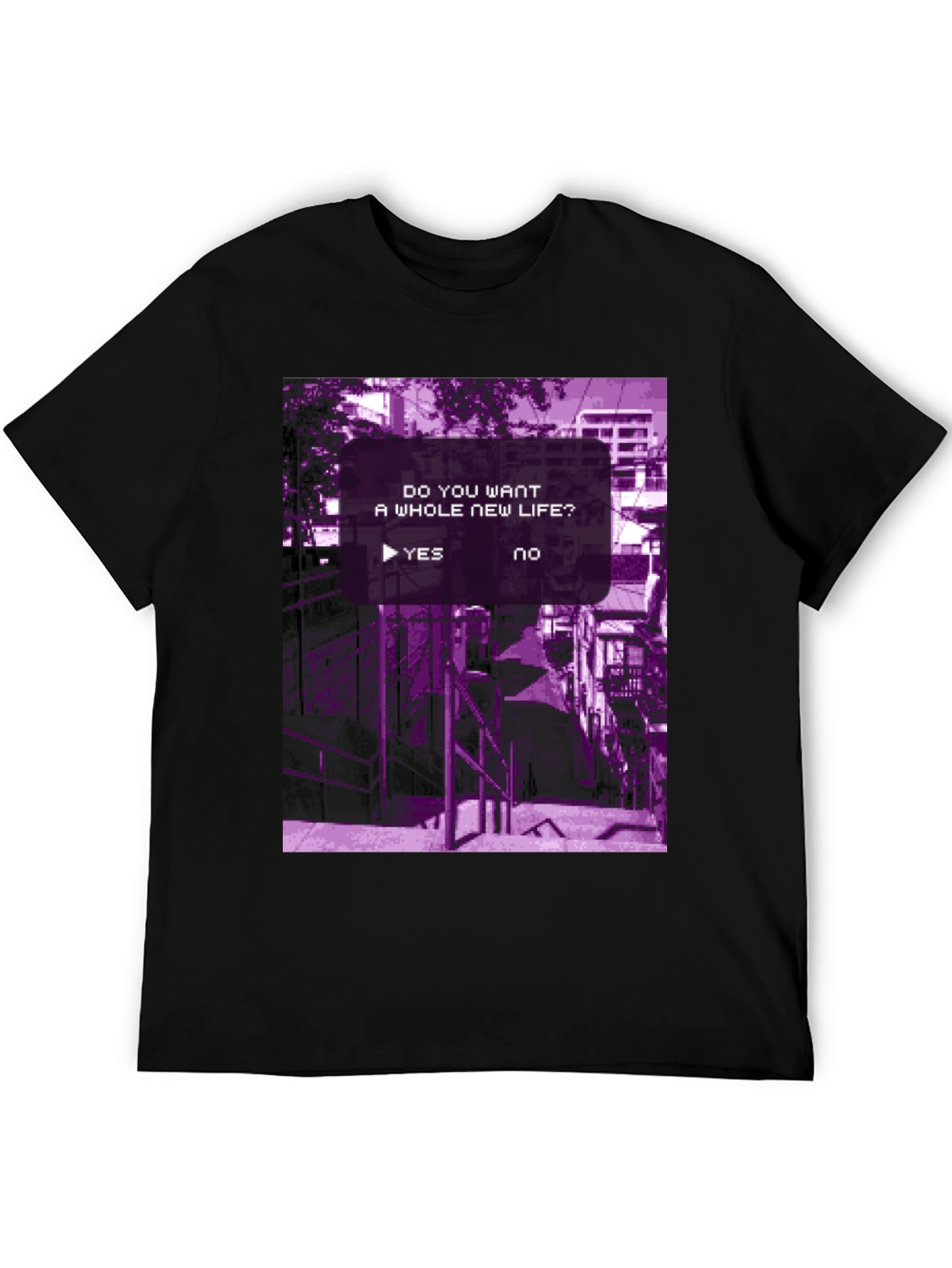 New Life Graphic Tee - Black Cotton T-Shirt