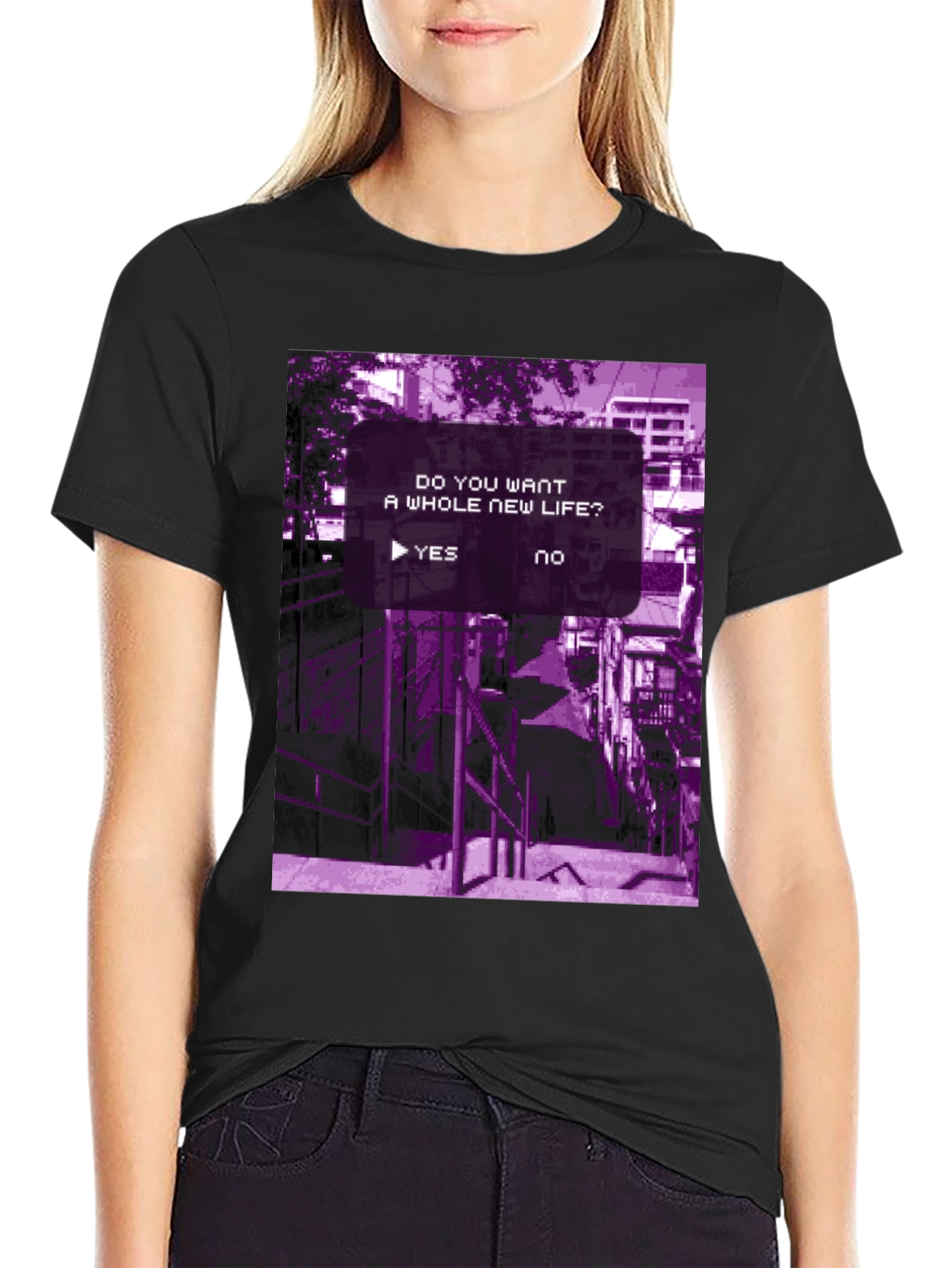 New Life Graphic Tee - Black Cotton T-Shirt