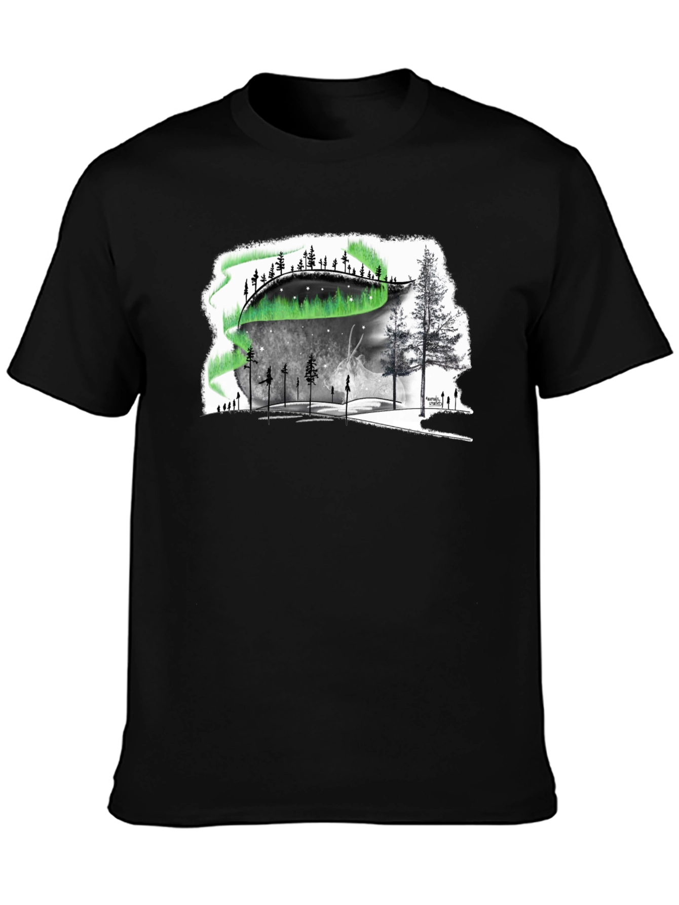 Aurora Borealis Graphic Tee - Northern Lights Design