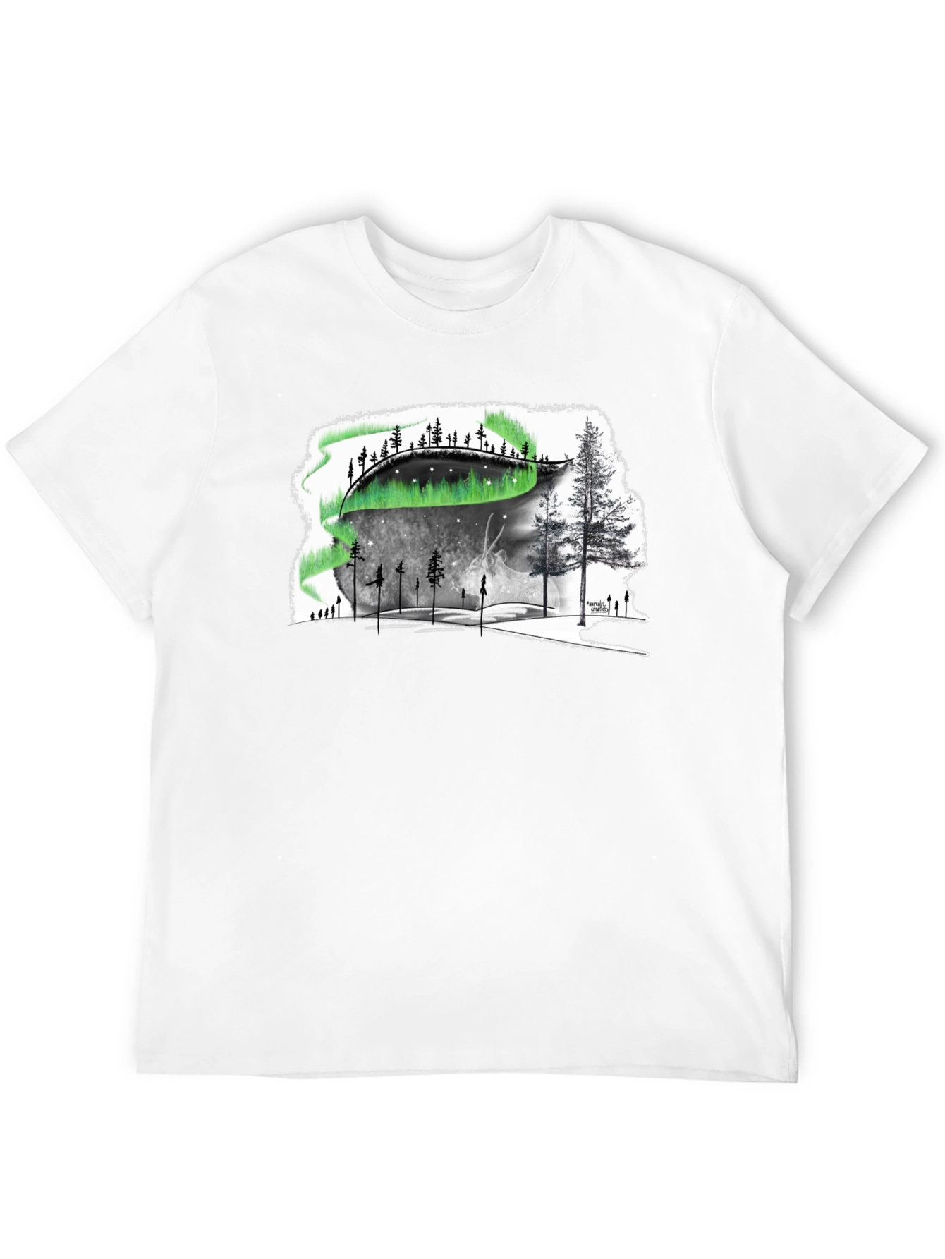 Aurora Borealis Graphic Tee - Northern Lights Design
