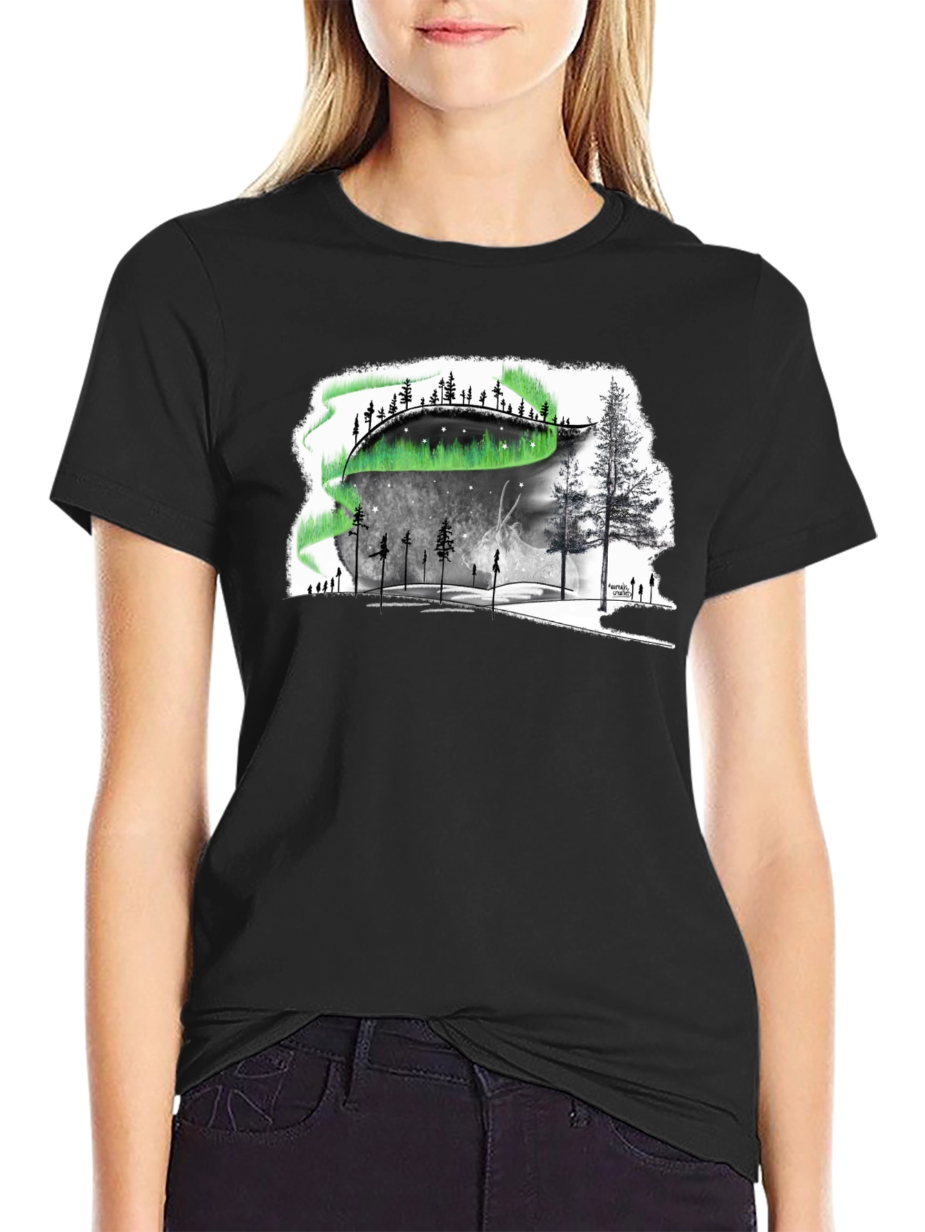 Aurora Borealis Graphic Tee - Northern Lights Design