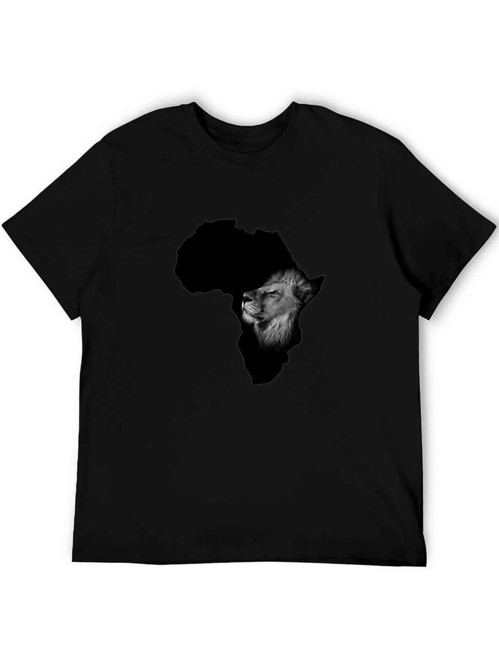 Africa Lion Graphic Black T-Shirt