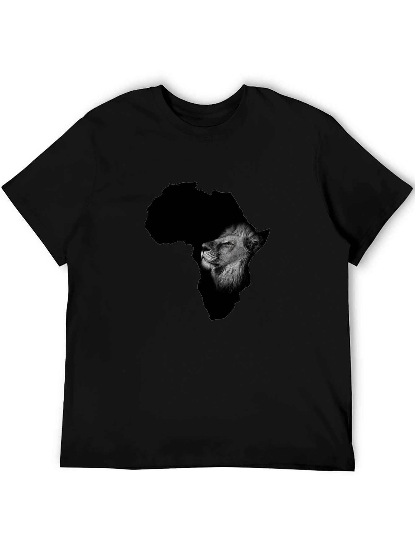 Africa Lion Graphic Black T-Shirt