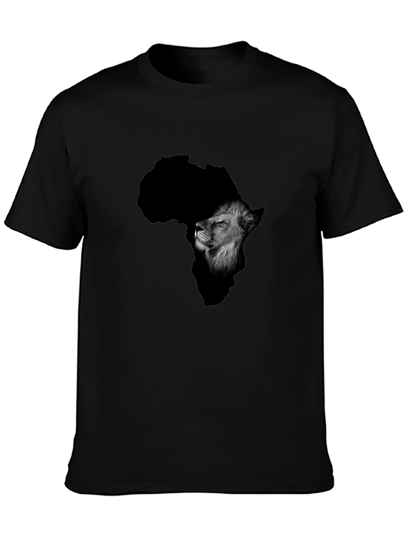Africa Lion Graphic Black T-Shirt
