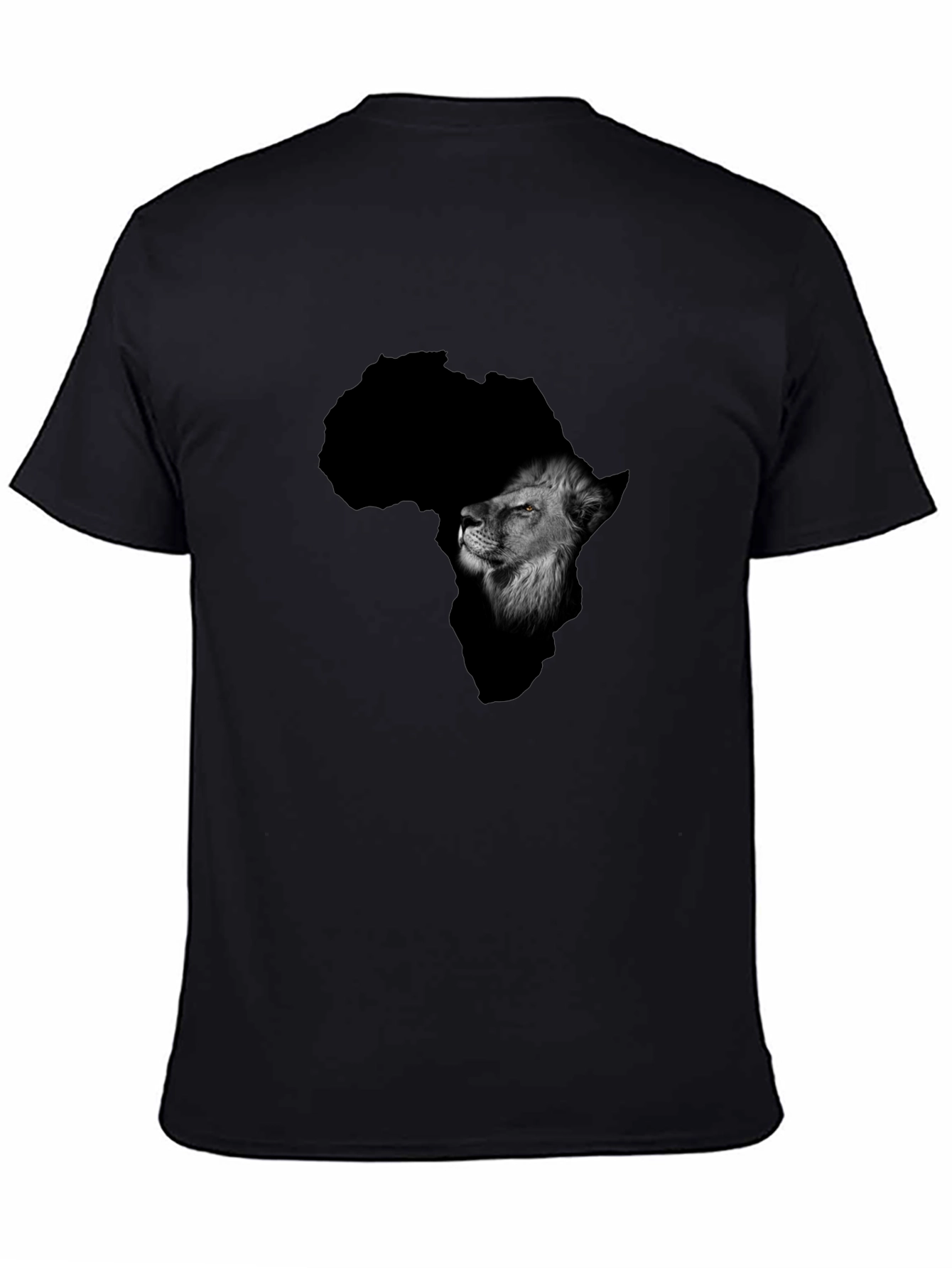 Africa Lion Graphic Black T-Shirt