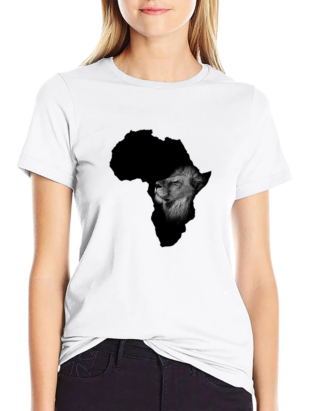 Africa Lion Graphic Black T-Shirt