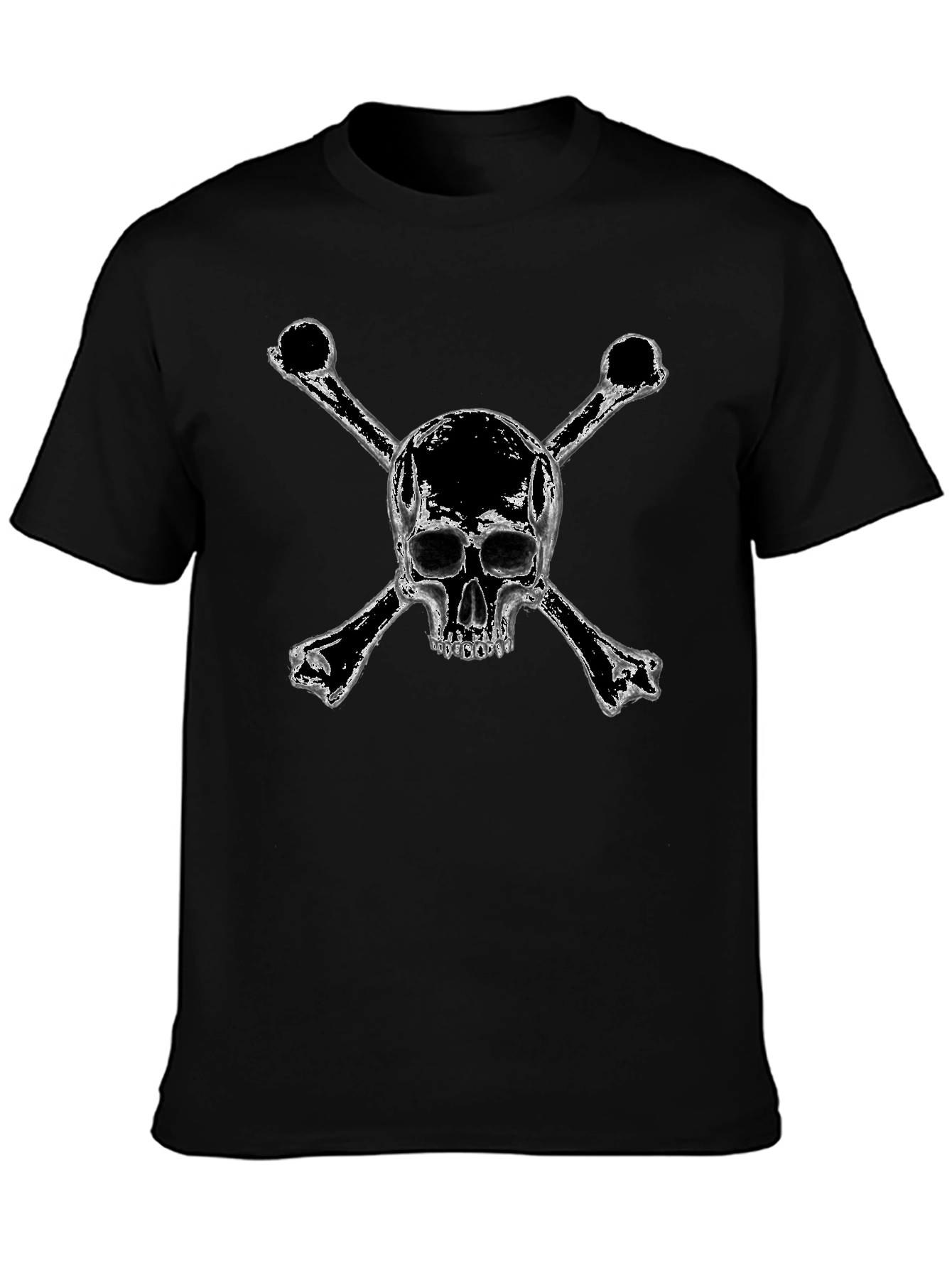 Edgy Skull & Crossbones Black T-Shirt