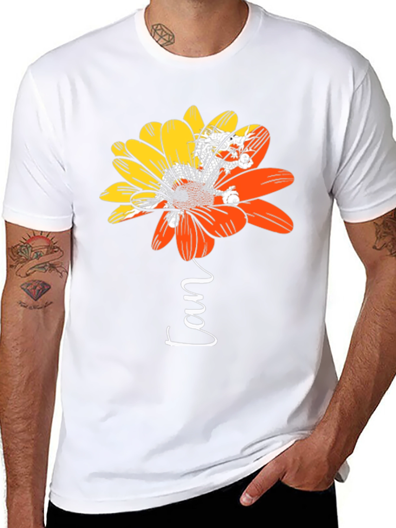 Bhutan Flower Fan T-Shirt - National Pride Tee