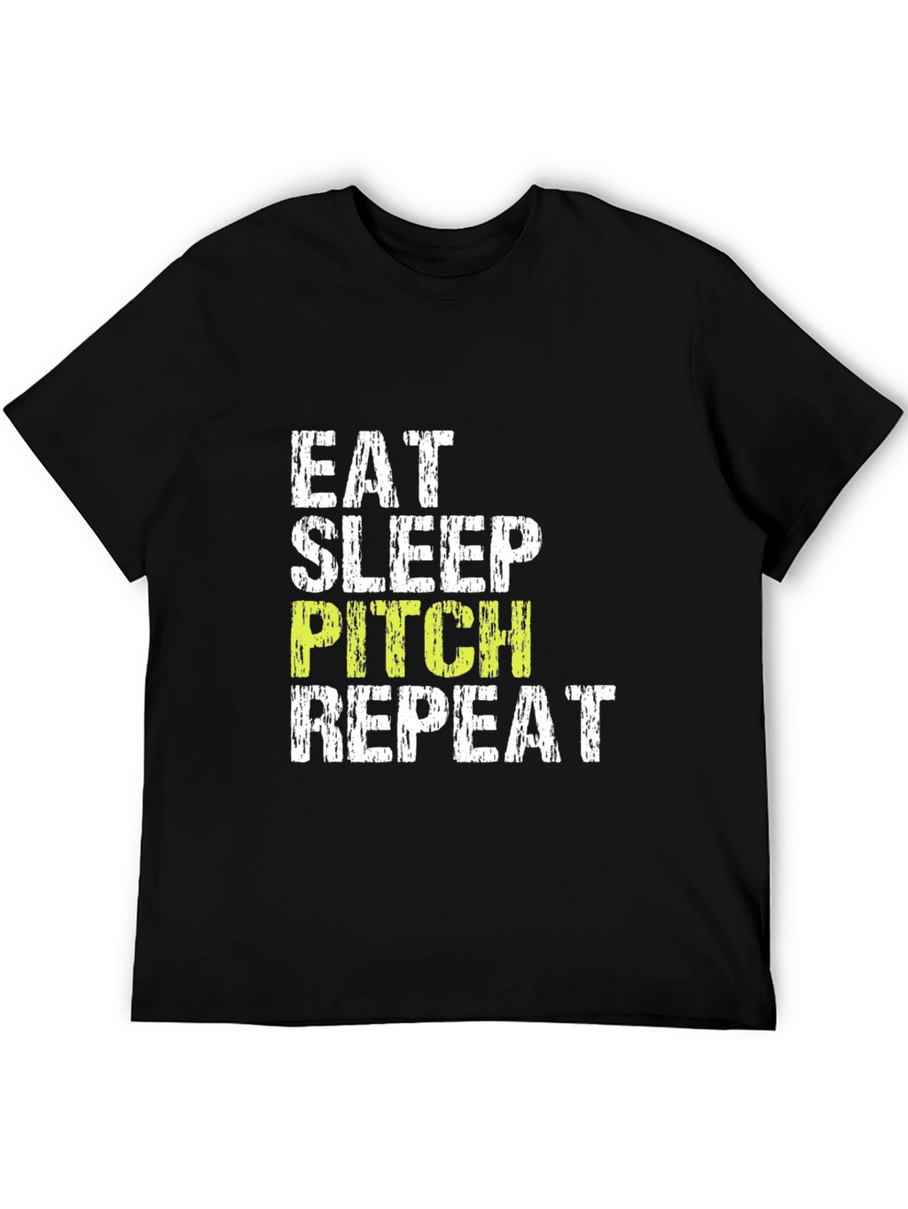 Eat Sleep Pitch Repeat Black T-Shirt