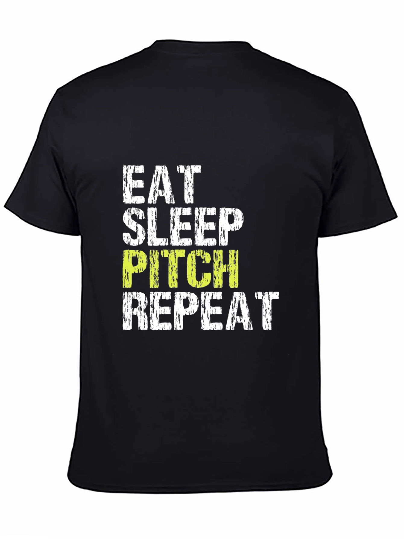 Eat Sleep Pitch Repeat Black T-Shirt