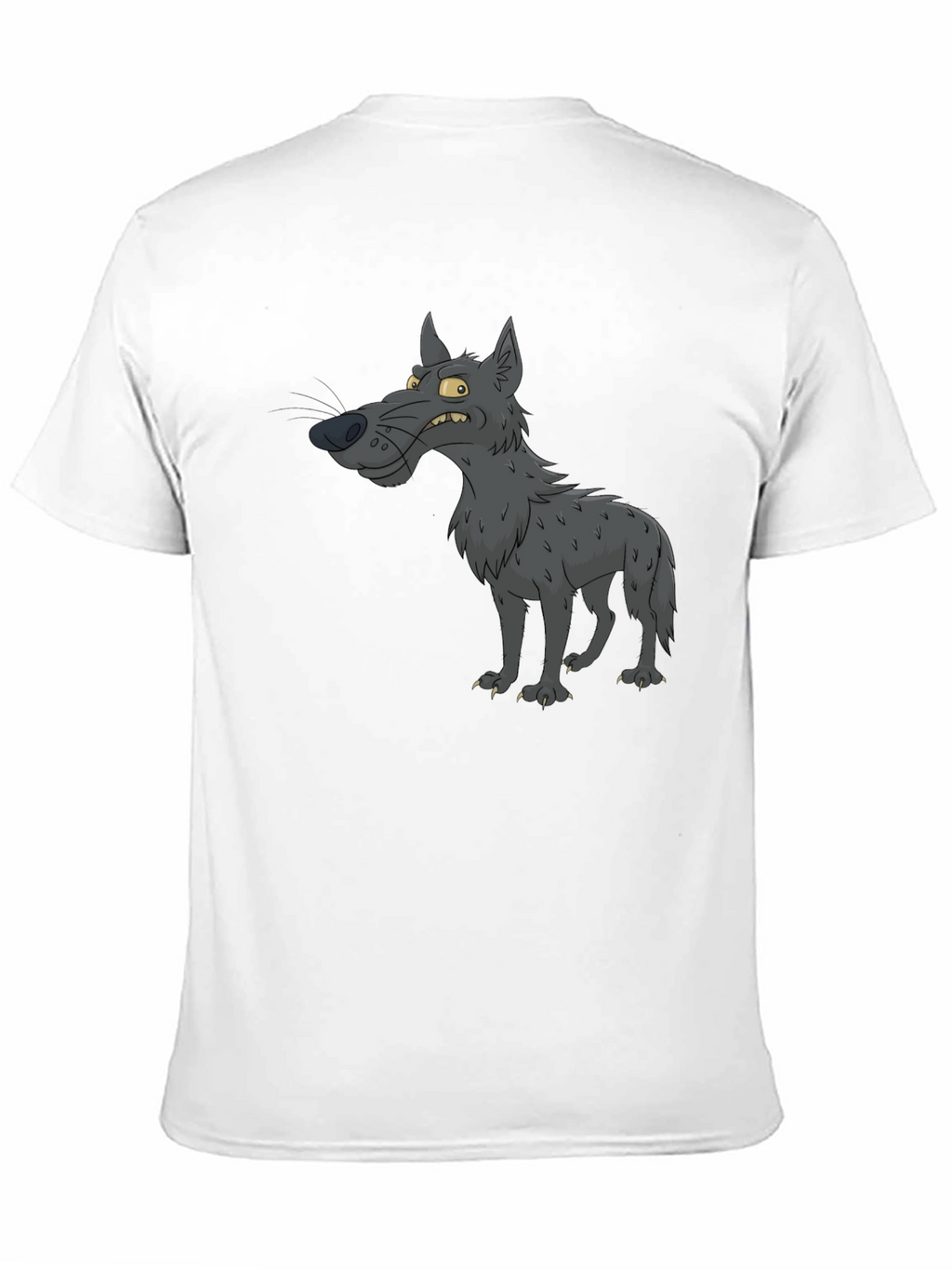 Cartoon Wolf Graphic Black T-Shirt